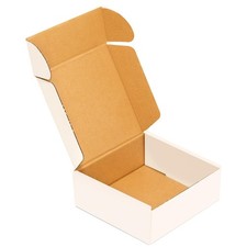 Wonfer Corrugated Mailer, Pack of 50, Small Shipping Box, White box (5X5X2)