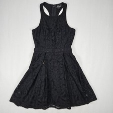 Lulus Black Lace Dress Womens Small Sleeveless  Flare Racerback Cocktail Party