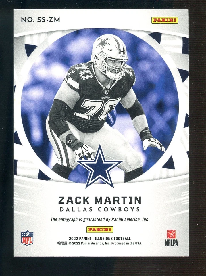 2022 Panini Illusions Superlatives Zack Martin Cowboys AUTO - Image 2 of 2