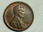 1921 Lincoln wheat cent. AU. #e1