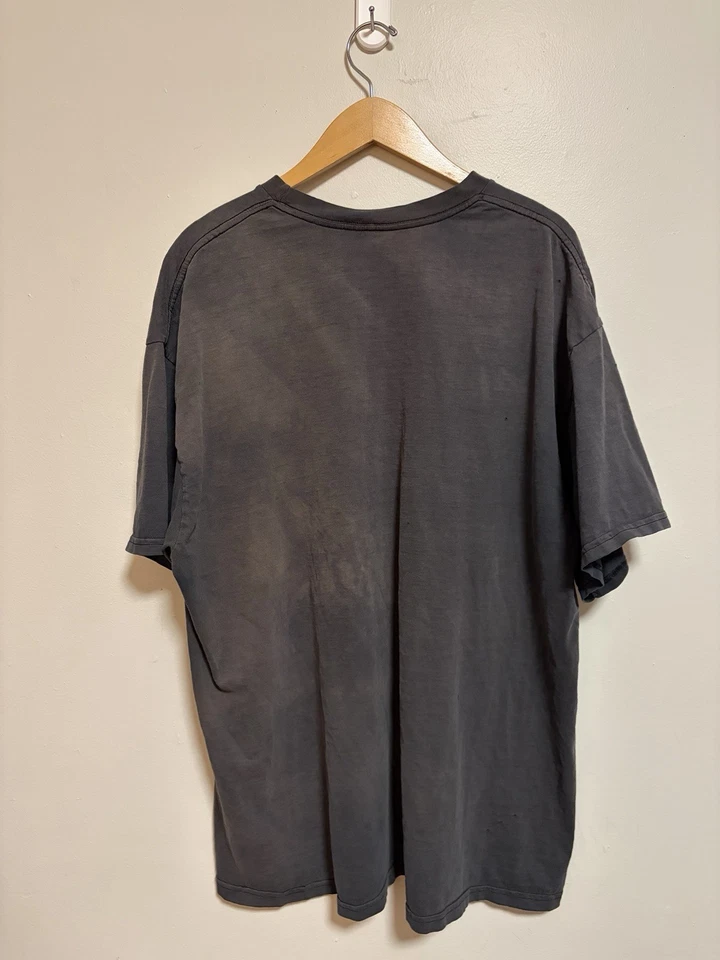 Camiseta Swoosh Tonal Negra Desteñida por el Sol Años 90 De Colección Talla Para Hombre XXL Grunge Y2K Foto 2 de 4