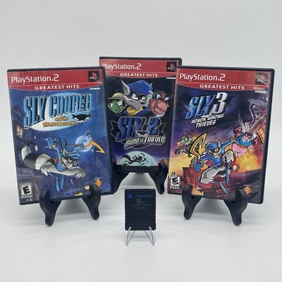 PS2 Sly Cooper Trilogy 1-2-3 CIB With Manuals Reg Cards 3D Glasses & Memory Card