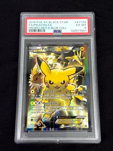 Pokémon TCG Pikachu EX XY124 Black Star Promo Generations Full Art Rare PSA 6 MT