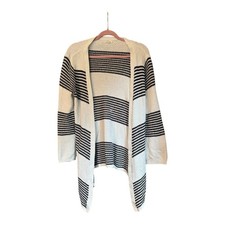 Westport Black and White Striped Cardigan Size Medium M 