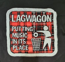 Lagwagon Putting Music In Its Place 2XL Black Plaid Design Band T-Shirt Punk