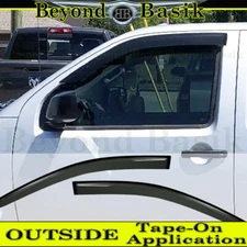 For 2005-2021 Nissan Frontier FRONT 2pc SMOKE Door Vent Visors Rain Guards