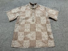 Reyn Spooner Hawaiian Shirt Mens XXL Classic Fit Brown Cotton Aloha Pullover