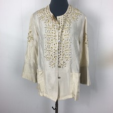 Nwt Linea Jacket Women S Ivory Embroidered Beaded 100% Silk 36x26