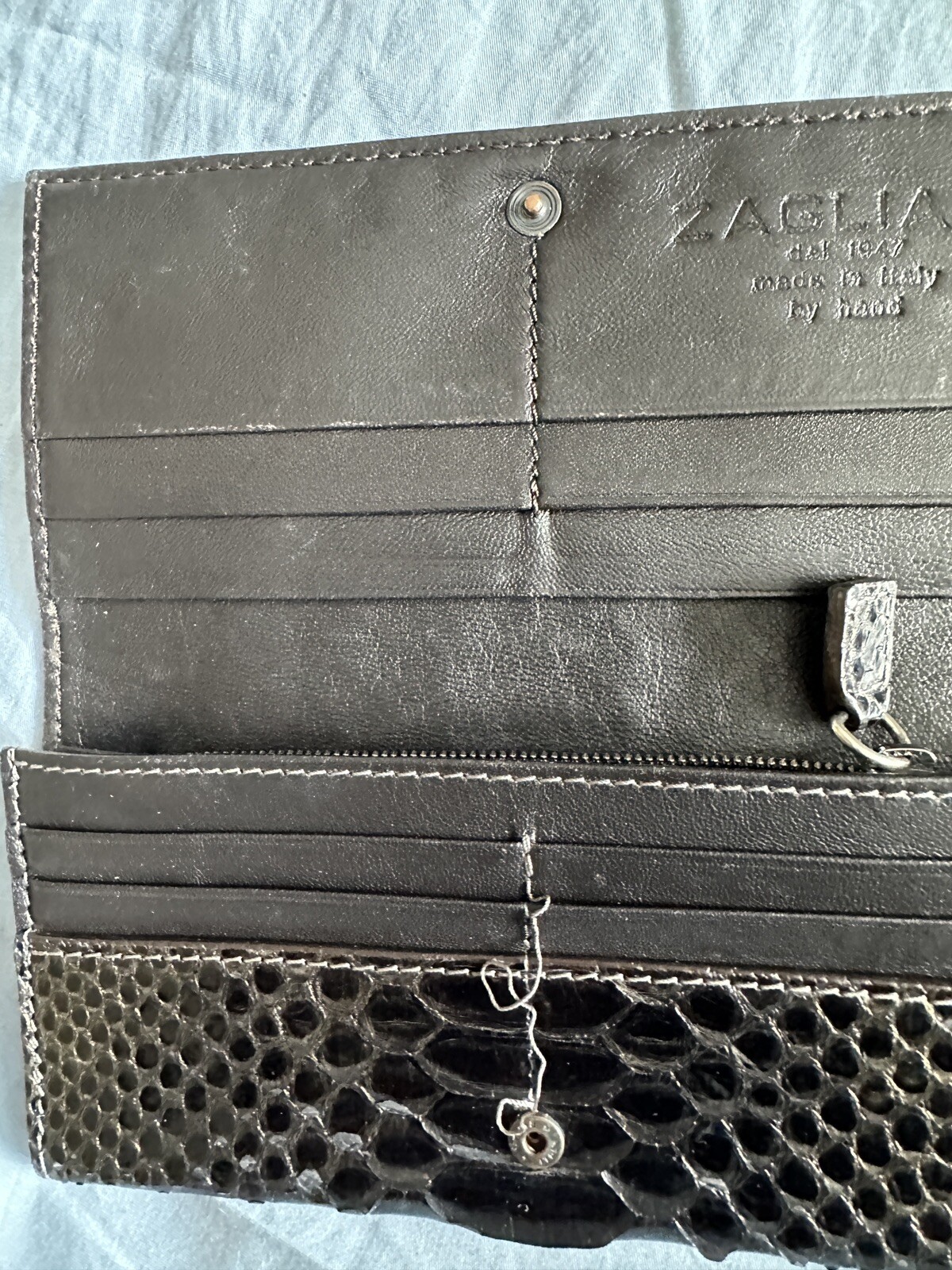 Zagliani Black Python Wallet - image 10