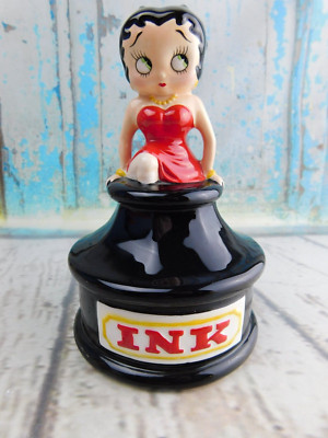 Vtg Vandor 1995 BETTY BOOP ''Ink'' Vanity Container Candy Jar Trinket Box  Decor