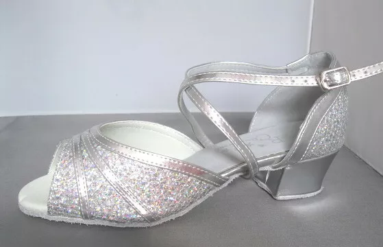 Ladies Silver Ballroom Latin Salsa Jive Dance Shoes UK Sizes 3 8.5