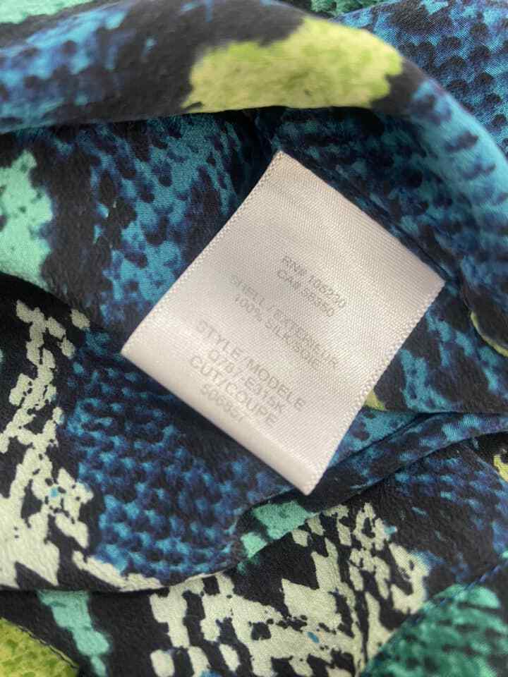 Equipment Liam Python Snakeskin Print Silk Popove… - image 4