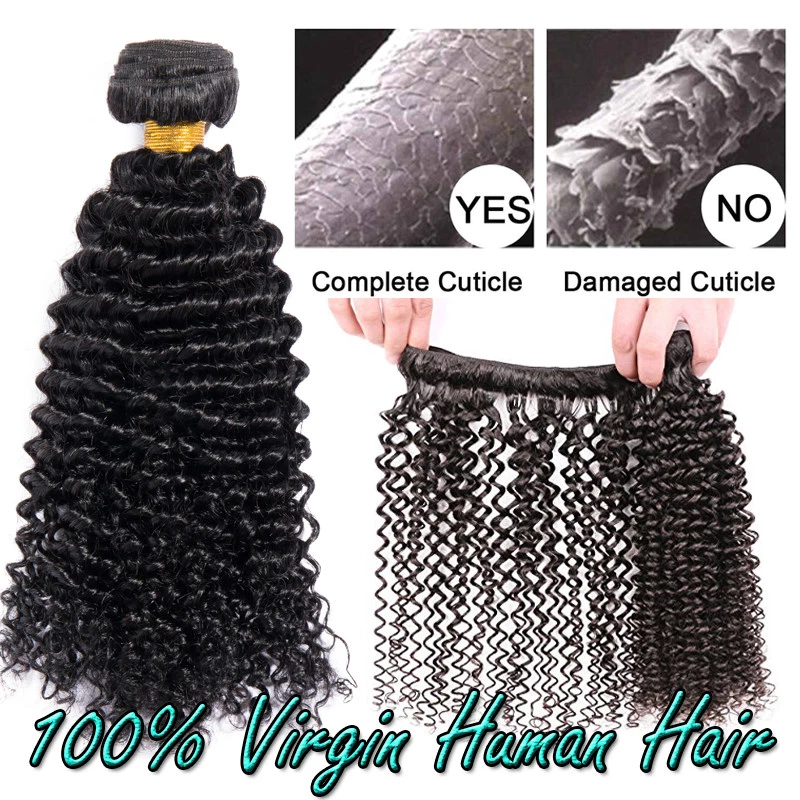 Kinky Curly Weaving Weft Brazilian Virgin Human Hair Extensions 3Bundles THICK H - Image 3 of 4