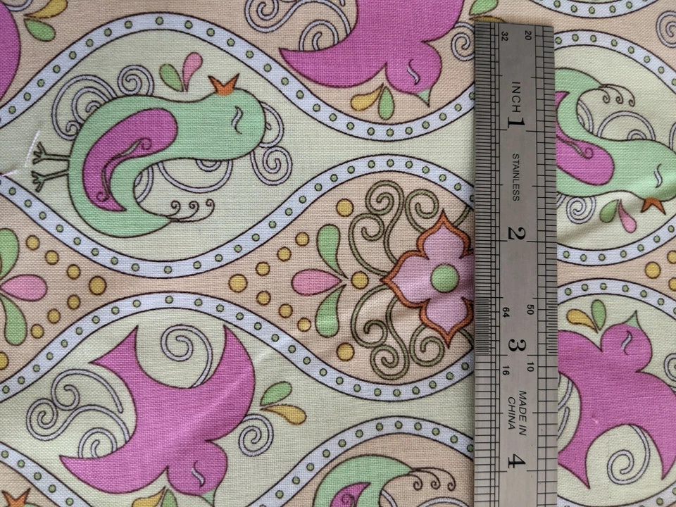 Polka Perch by Jessica Goldman-, birds with ogee, pink, yellow, orange, 25" x44" - Image 4 of 4