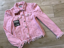 Pink Distressed Zara Kiss Denim Jacket (s)