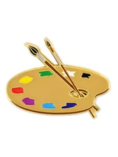 PinMart's Paint Palette And Brush Artist Enamel Lapel Pin