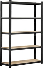 5-Tier Utility Shelves, Metal Storage Shelves Garage Shelving Unit Adjustable Ga