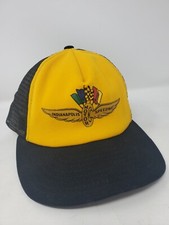 Vintage Indianapolis Motor Speedway Indy 500 Yellow w/Black Mesh Snapback Hat Ca