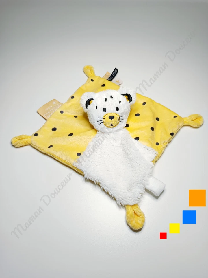 Doudou Léopard/Tigre Fourrure Blanc Jaune Tacheté/Pois Noirs - Tape À L'oeil TAO - Photo 4/4