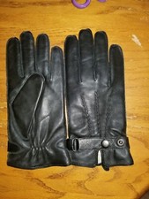 Men's GENUINE SHEEPSKIN soft leather winter gloves with Strap M-XL