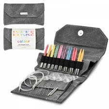 Łykke Interchangeable Circular Needle Set with 3.5" Colour Tips/Grey Denim