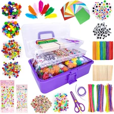1405 Pcs Art and Craft Supplies for Kids, Toddler DIY Craft Art Supply Set Inclu