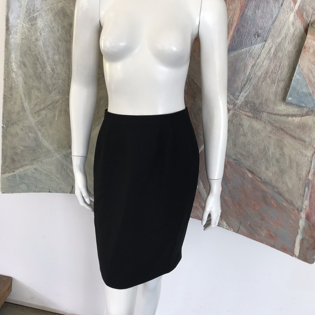 High Waisted Black Mid Thigh Pencil Straight Skirt (A14) SZ 6 P / 6P eBay