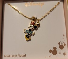 Disney 14k Gold Flash Plated Minnie Mouse Necklace NWT