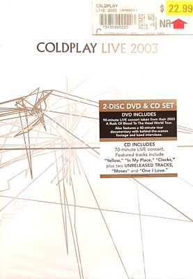 COLDPLAY - LIVE 2003 - DVD & BONUS LIVE CD + HYPE STICKER - CAPITOL - SEALED
