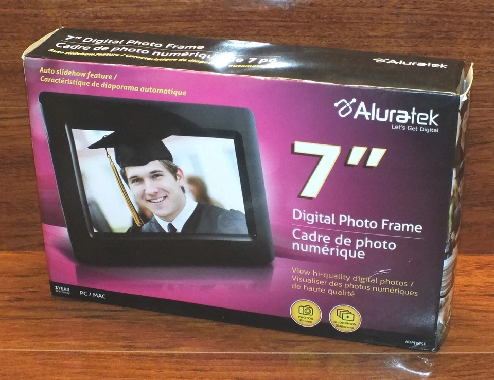 *FOR PARTS* Aluratek 7" Inch Screen LCD Digital Photo Frame (ADPF07SF) *READ* - Image 2 of 4