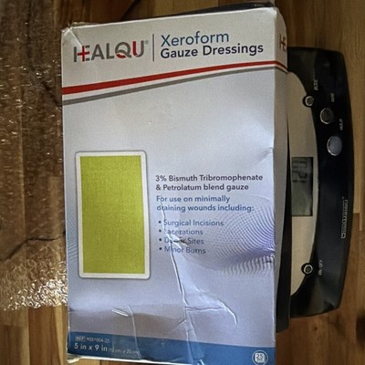 Healqu Xeroform Gauze Dressing 5x9 Sterile Wound Care 25 Count