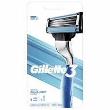 Gillette3 Razor Handle and 2 Blade Refill Car...