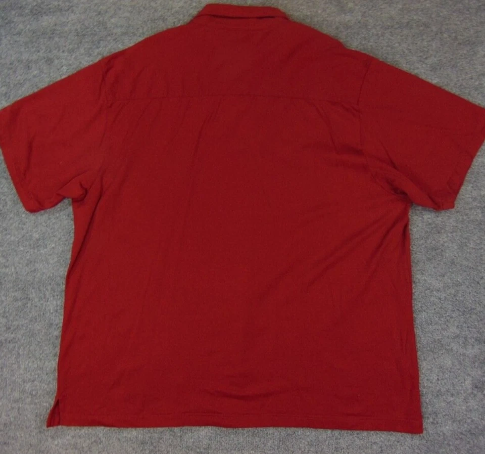 Camisa Havanera Co Para Hombres 2XL Roja Bordada Guayabera Manga Corta Botón Delantero Foto 3 de 4