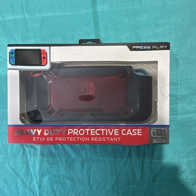 Press Play Impact Resistant Protective Case Red Black for Nintendo Switch Grip