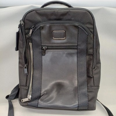 TUMI Rucksack Schwarz Leder Nylon Herren Rucksack Businesstasche 232682D