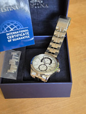 Festina Herren Quarz Armbanduhr Multifunction Edelstahl silber Box