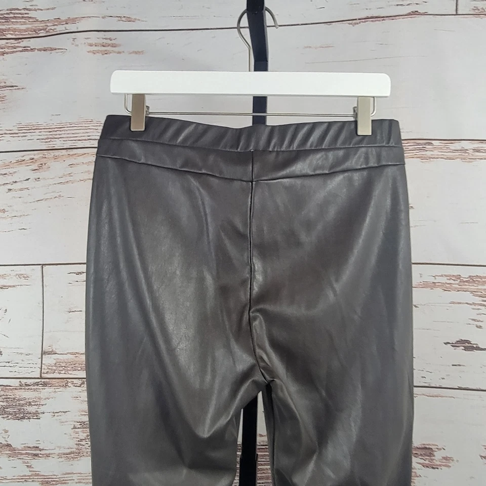 MaxMara Leisure 素食皮革 Ornella 紧身裤棕色 L 码 — 第 3/4 张图片