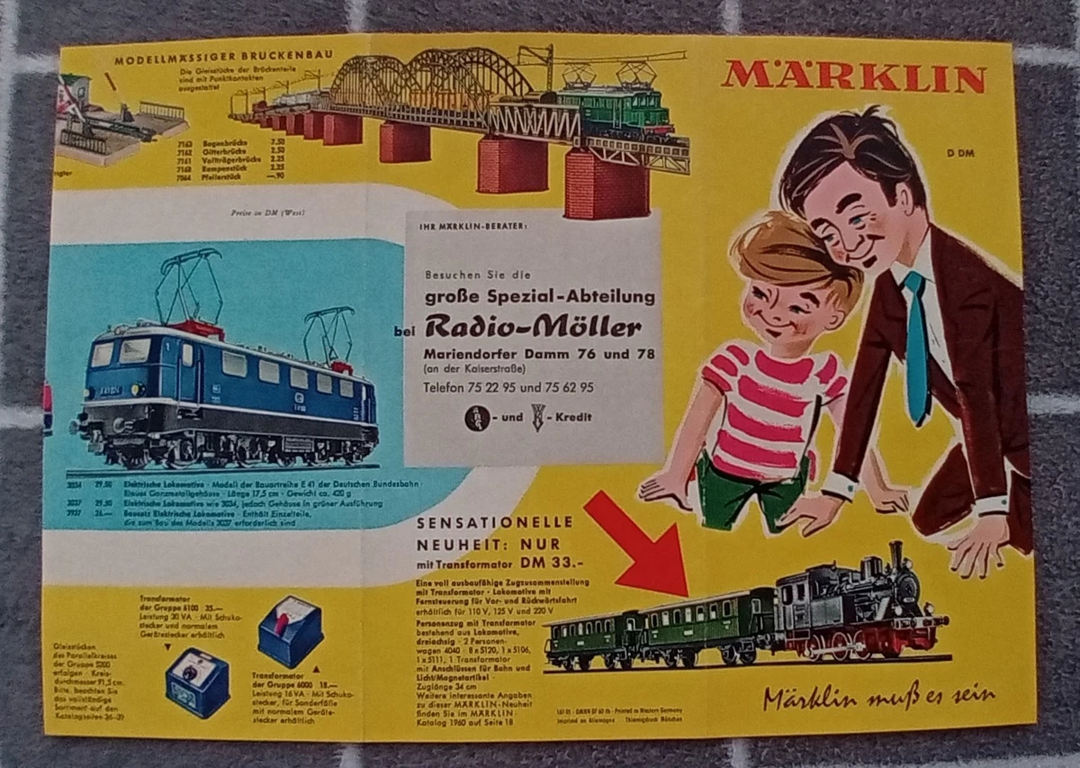Märklin H0 Werbe-Flyer / Prospekt von 1960 / OMNN 07 60  th  / TOP / Original
