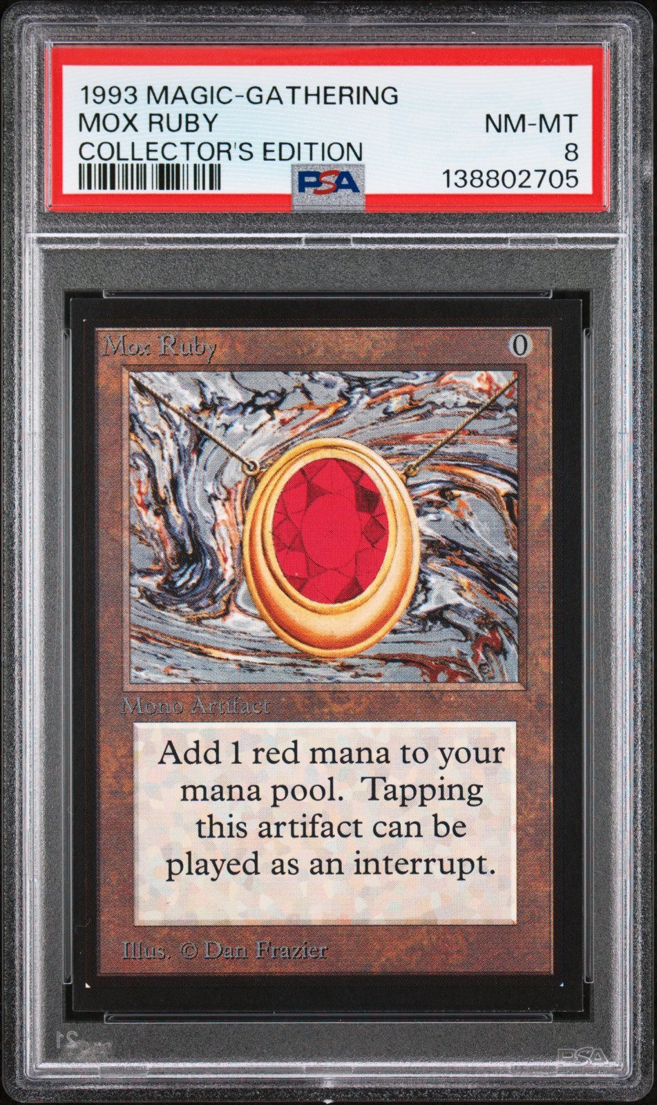 1993 MAGIC THE GATHERING | COLLECTOR'S EDITION MOX RUBY PSA 8