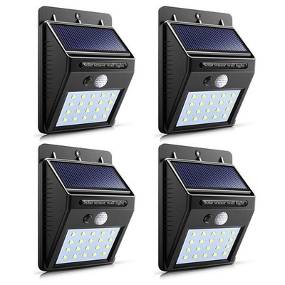 4x 20 LED Solar Power Wall Light Waterproof Outdoor PIR Motion Sensor Path Lamp