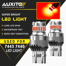 Pair Auxito 7443 7440 Led Brake Tail Stop Light Parking Safety Warning Bulbs Xxi