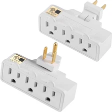 3 Outlet Wall Adapter, FiiMan UL Listed 3-Prong Grounded 180 Degree Swivel Wall 