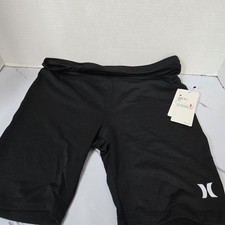 Hurley Girls High Rise Biker Shorts Black Size XL 13-15 Yrs