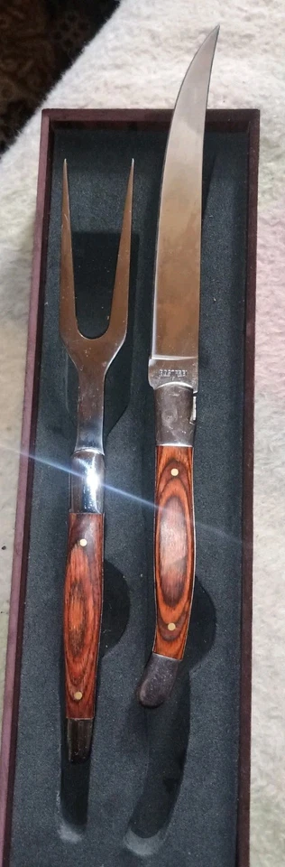 Nach Laguiole Art...Tranchierbesteck... Set in Holzbox. Neu Rostfrei Edelstahl - Bild 2 von 4