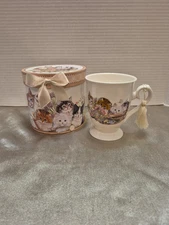Delton Porcelain Kitten Teacup & Saucer Gift 