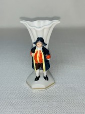 VTG Colonial Gentleman Town Crier Porcelain Mini Hand-Painted Bud Vase Germany