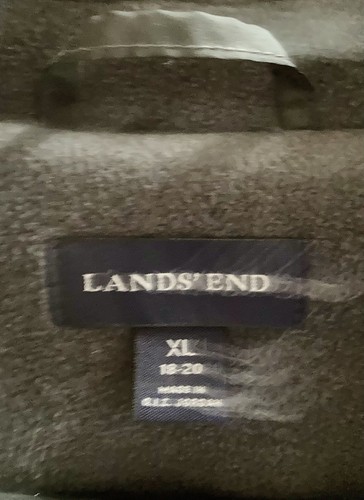 Lands End Womens Gray Double-Breasted Fleece Pea Coat XL 18-20 - Picture 3 of 3
