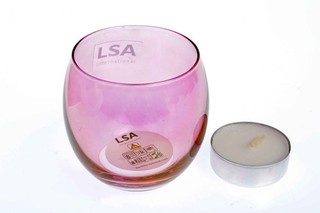 LSA 4x Polka Tealight Holders Handpainted Pastel includes Tealights New Boxed
