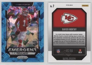 2024 Panini Prizm Emergent Blue Ice Prizm /99 Xavier Worthy #7 Rookie RC