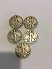 LOT OF 5 Walking Liberty Half Dollar - 90% Silver  Various Years